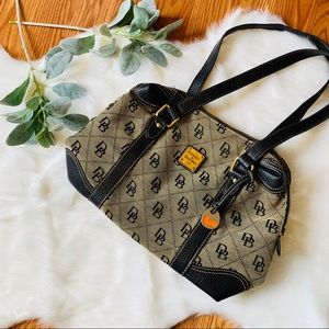 Dooney & Bourke Black/ Tan Print Purse